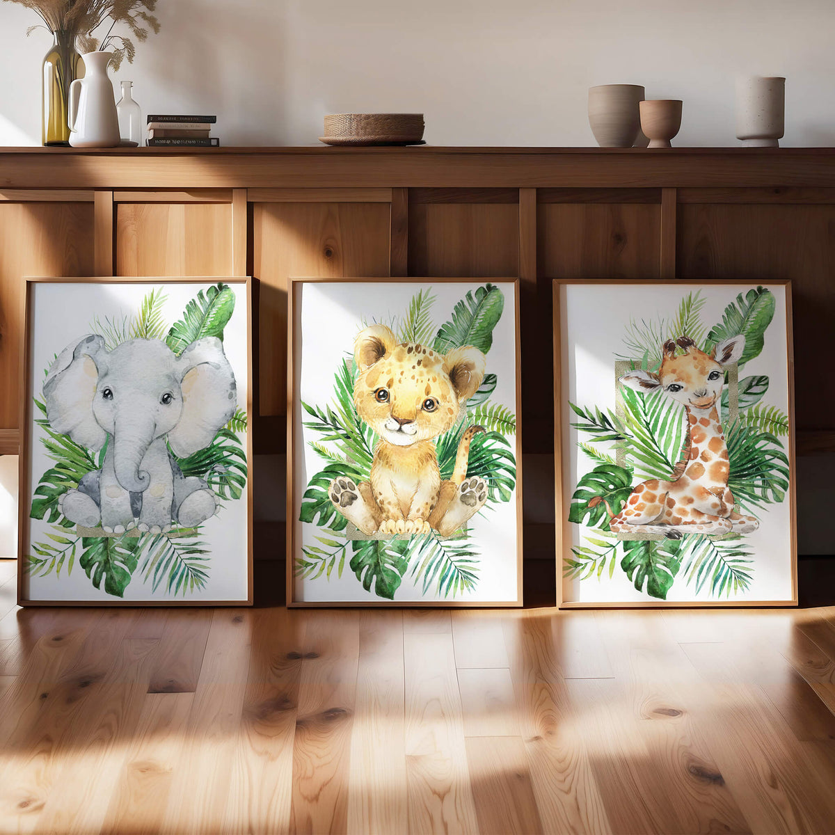 Safari Animals  Nursery Prints, Boys Bedroom Wall Art