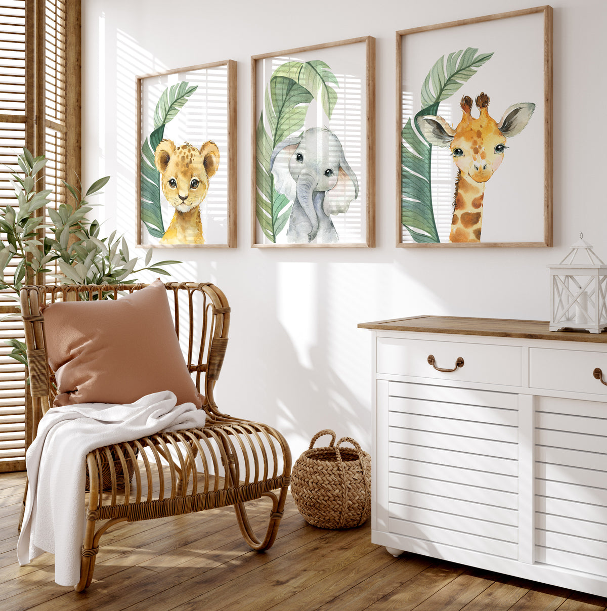 Safari Animal Nursery Wall Prints