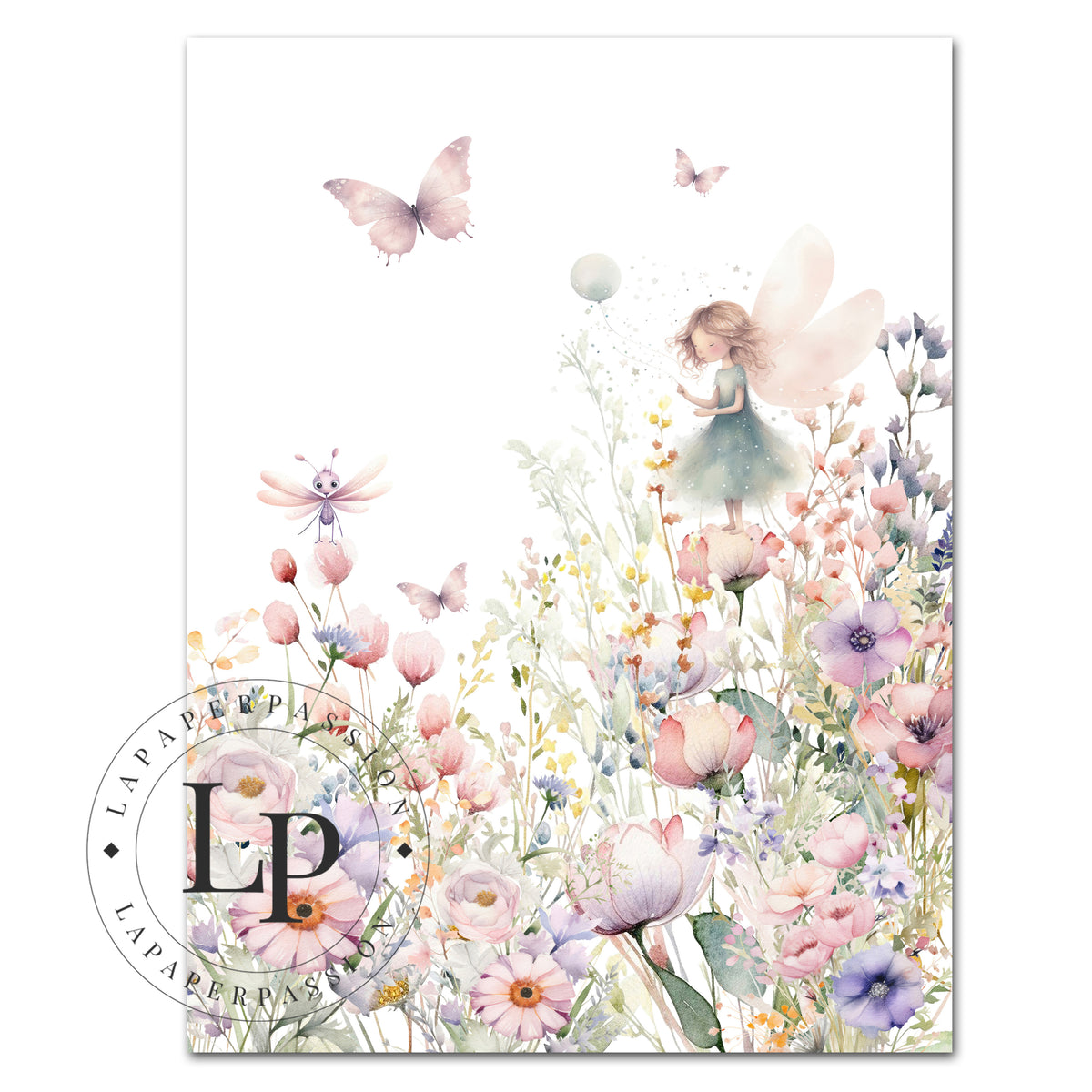 Floral Fairy Garden Wall Art Set for Girls