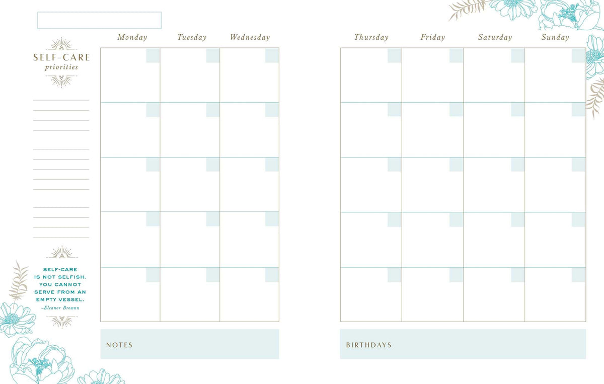 Self-Care 12-Month Undated Planner | Planner Diary
