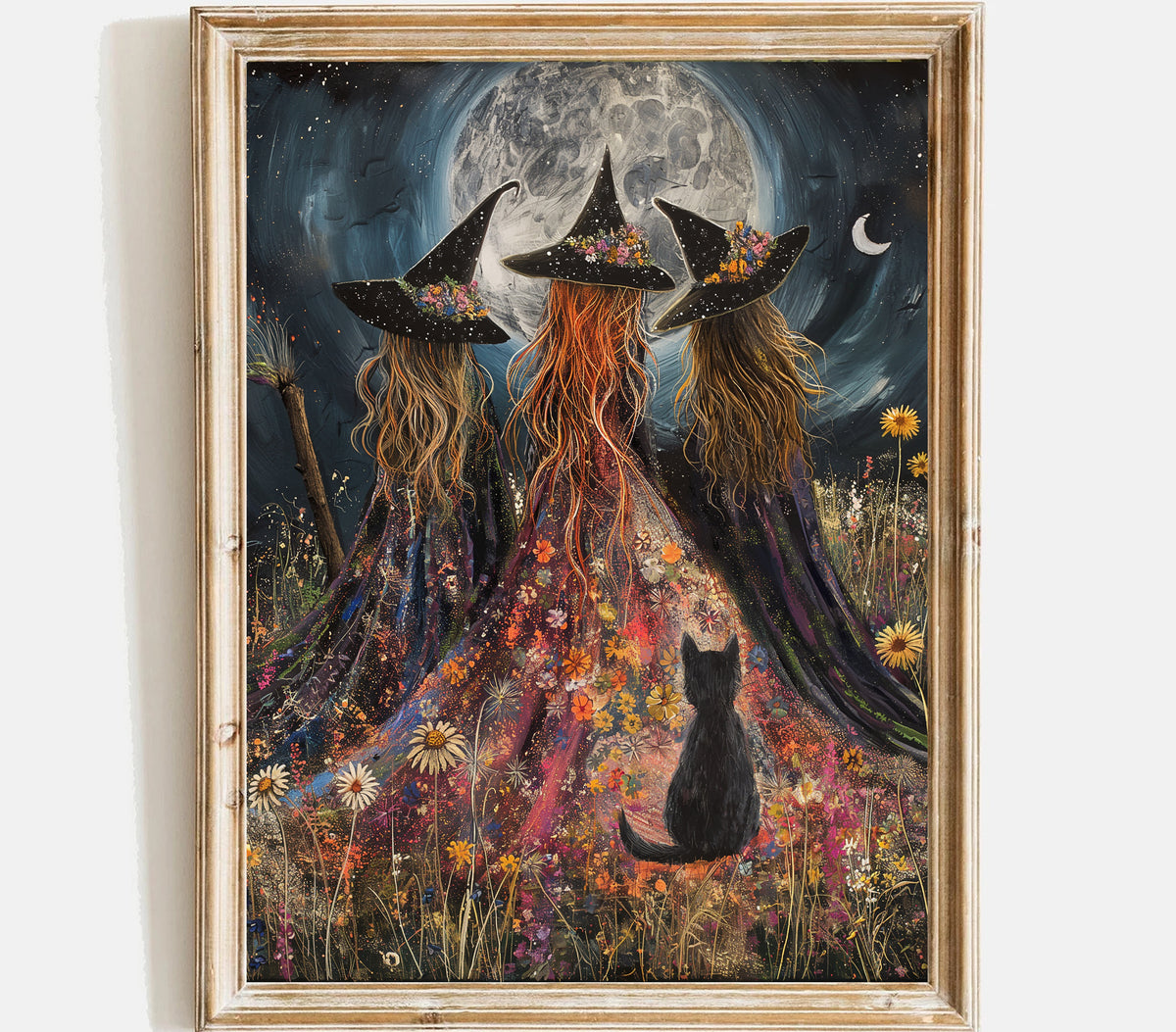Coven Witch and cat Wall Art print