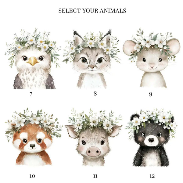 aby Animal Nursery Prints | Set of 3 for Girls - La Paper Passion