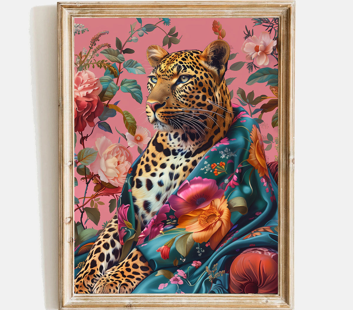 Eclectic leopard wall art