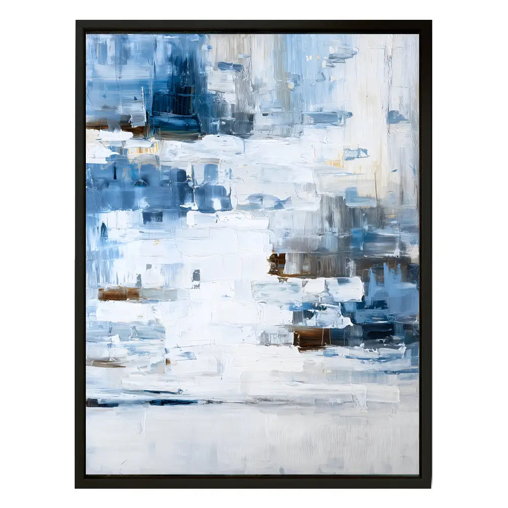 Aqua Echos Abstract Coastal Wall Art Print