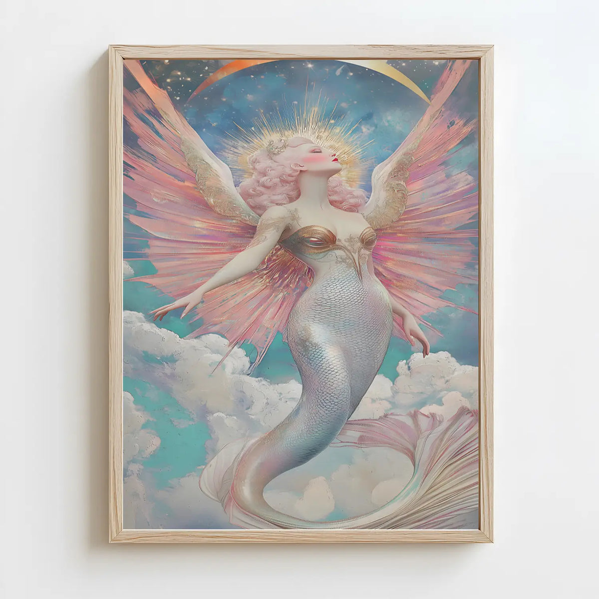 Fantasy mermaid wall art featuring magical ocean-inspired details