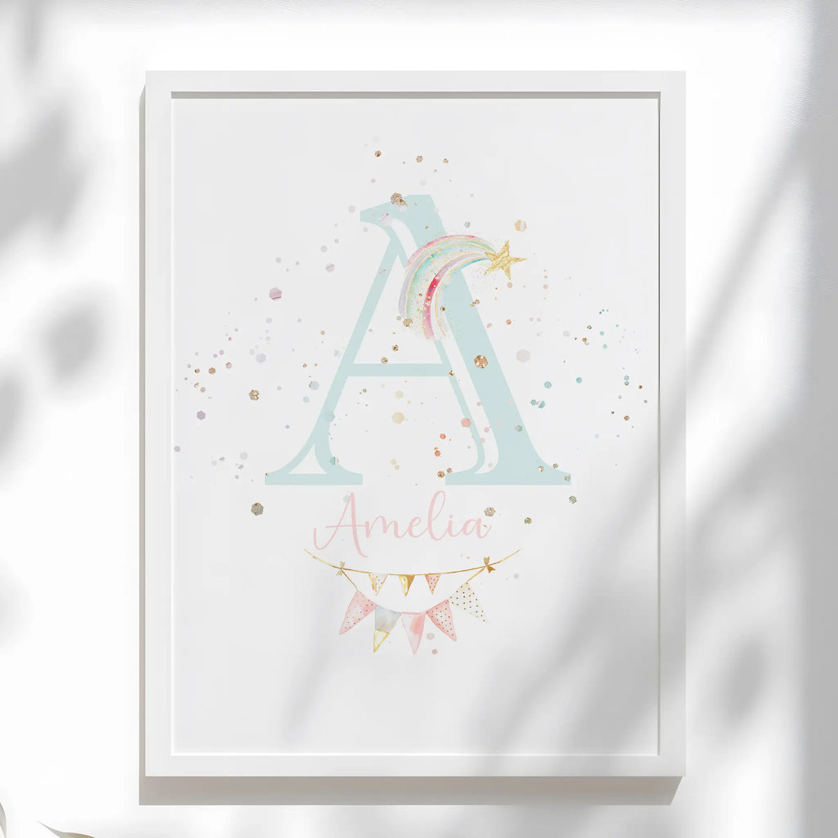 Custom name unicorn wall art prints for girls bedroom