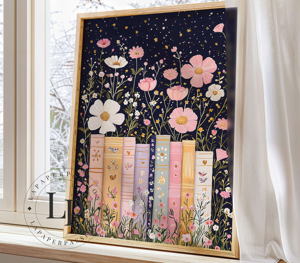 Stack of Books - Girl's Book Wall Art