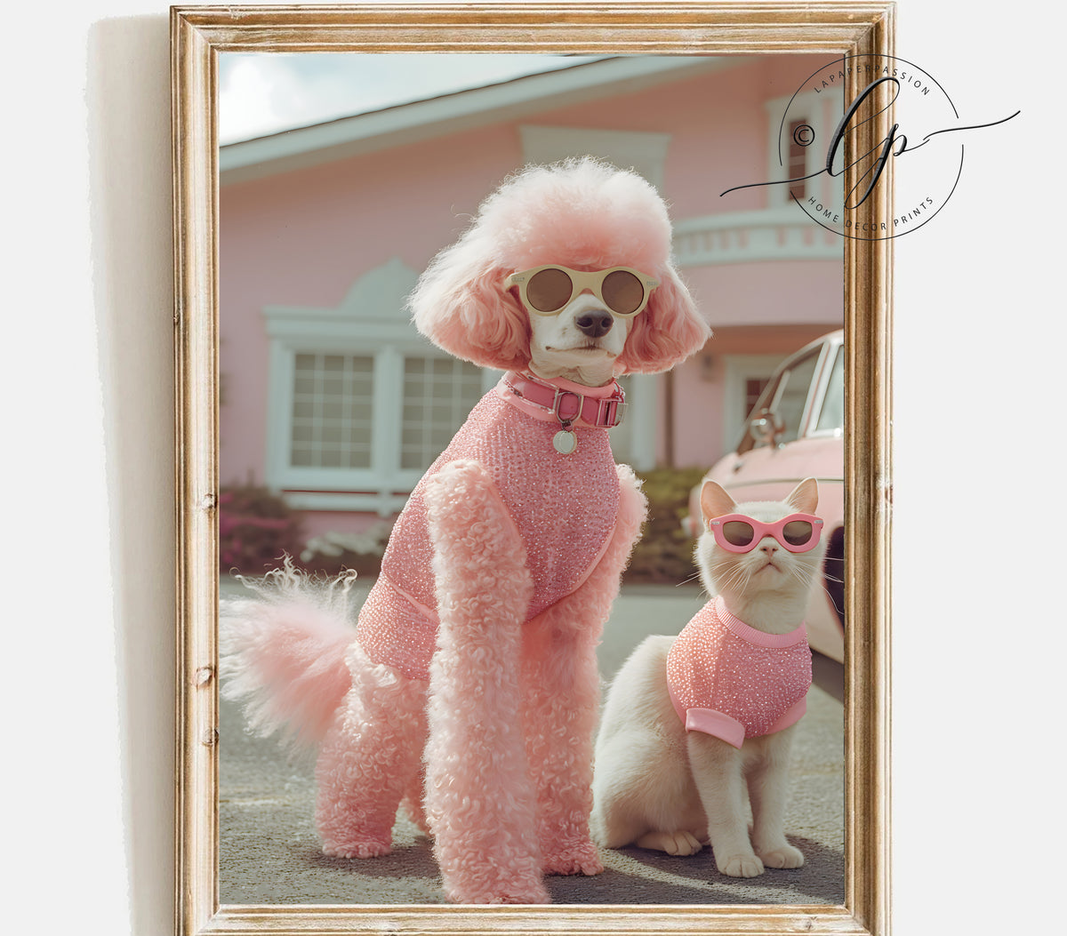 Pink Poodle wall art for girls