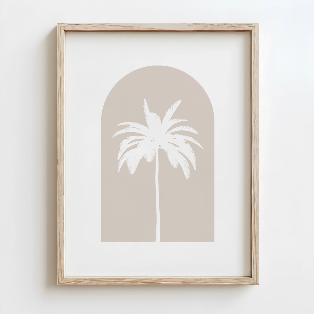 modern beige palm silhouette print