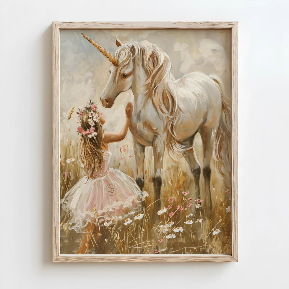 Soft hearts and wild meadows unicorn Art