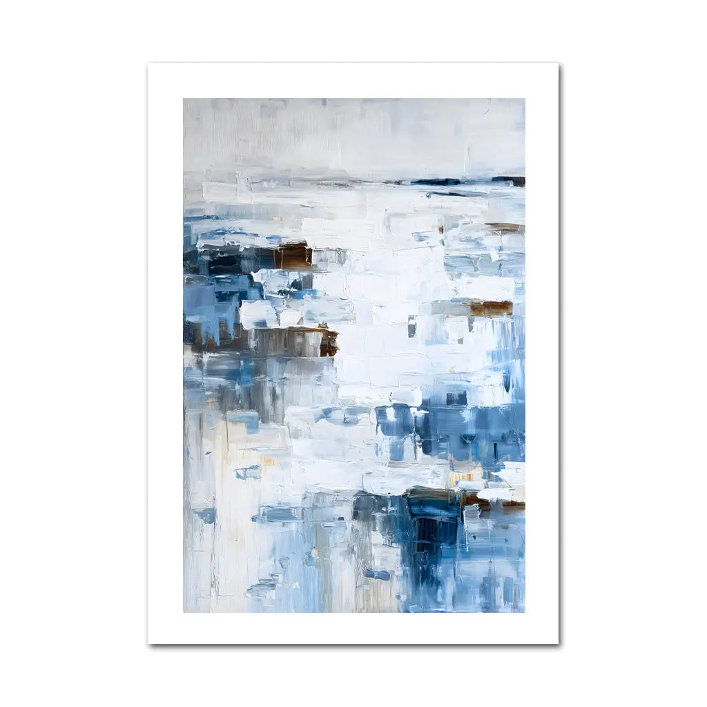 Aqua Echos Abstract Coastal Wall Art Print
