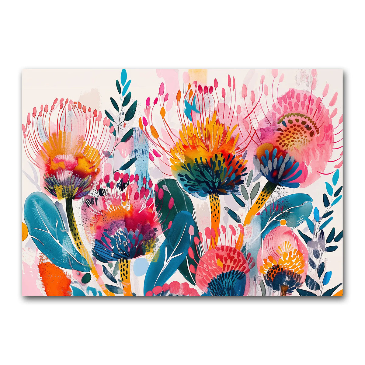 Modern botanical wall art with Australian plants and soft natural tones.