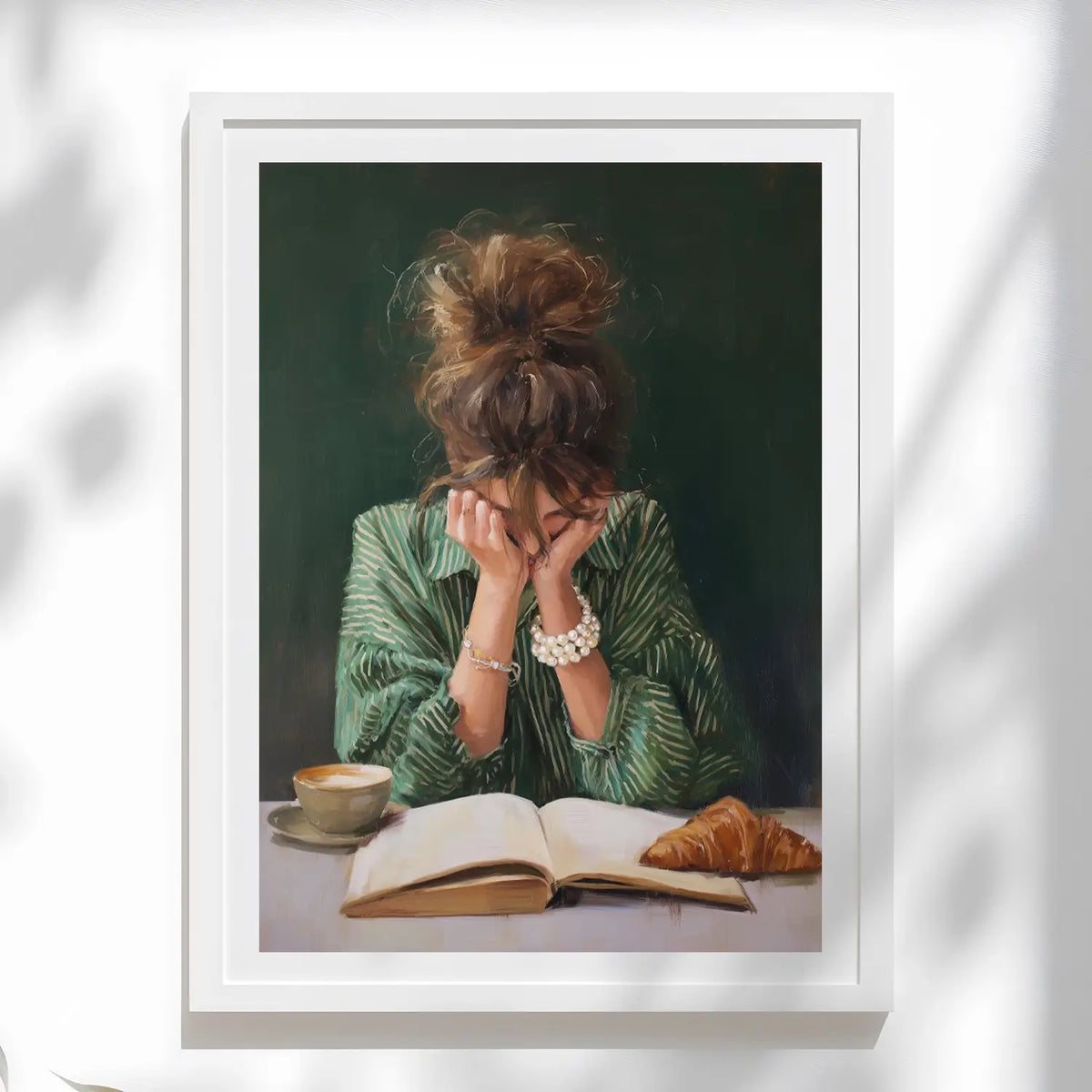 Modern figurative art print in emerald tones