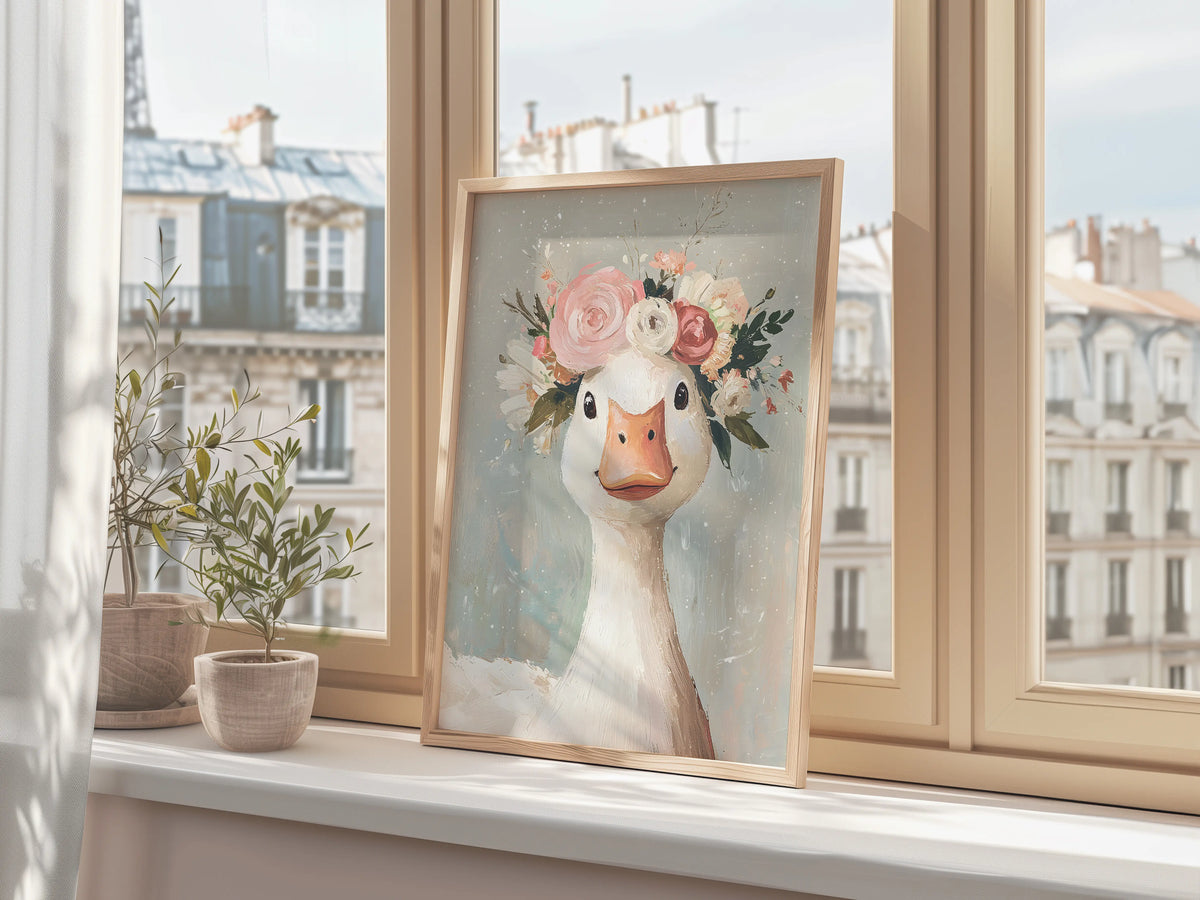 Pastel duck artwork for baby girl’s room featuring gentle colors