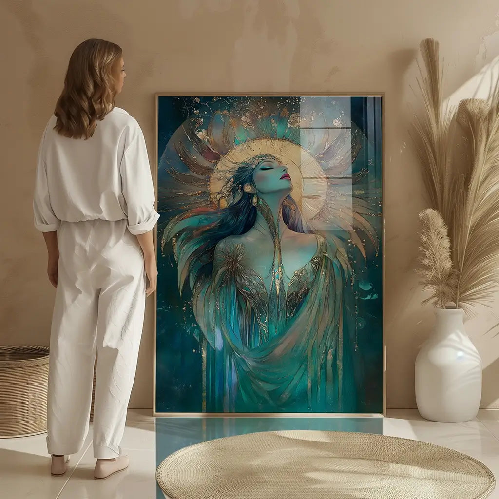 Radiant Sun Goddess Wall Art – Divine Feminine Art Print