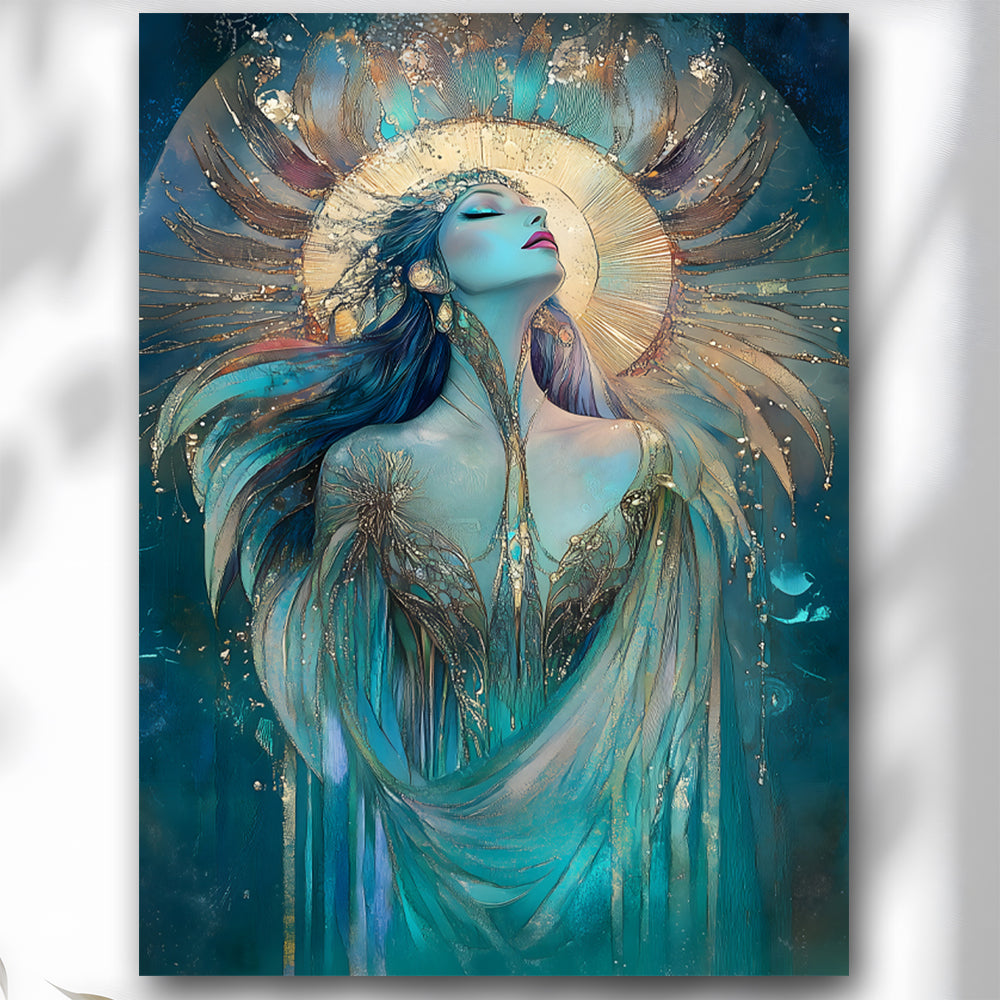 Radiant Sun Goddess Wall Art – Divine Feminine Art Print