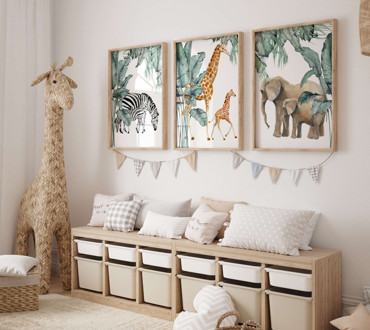Safari & Jungle Nursery Prints, Boys Bedroom Wall Art