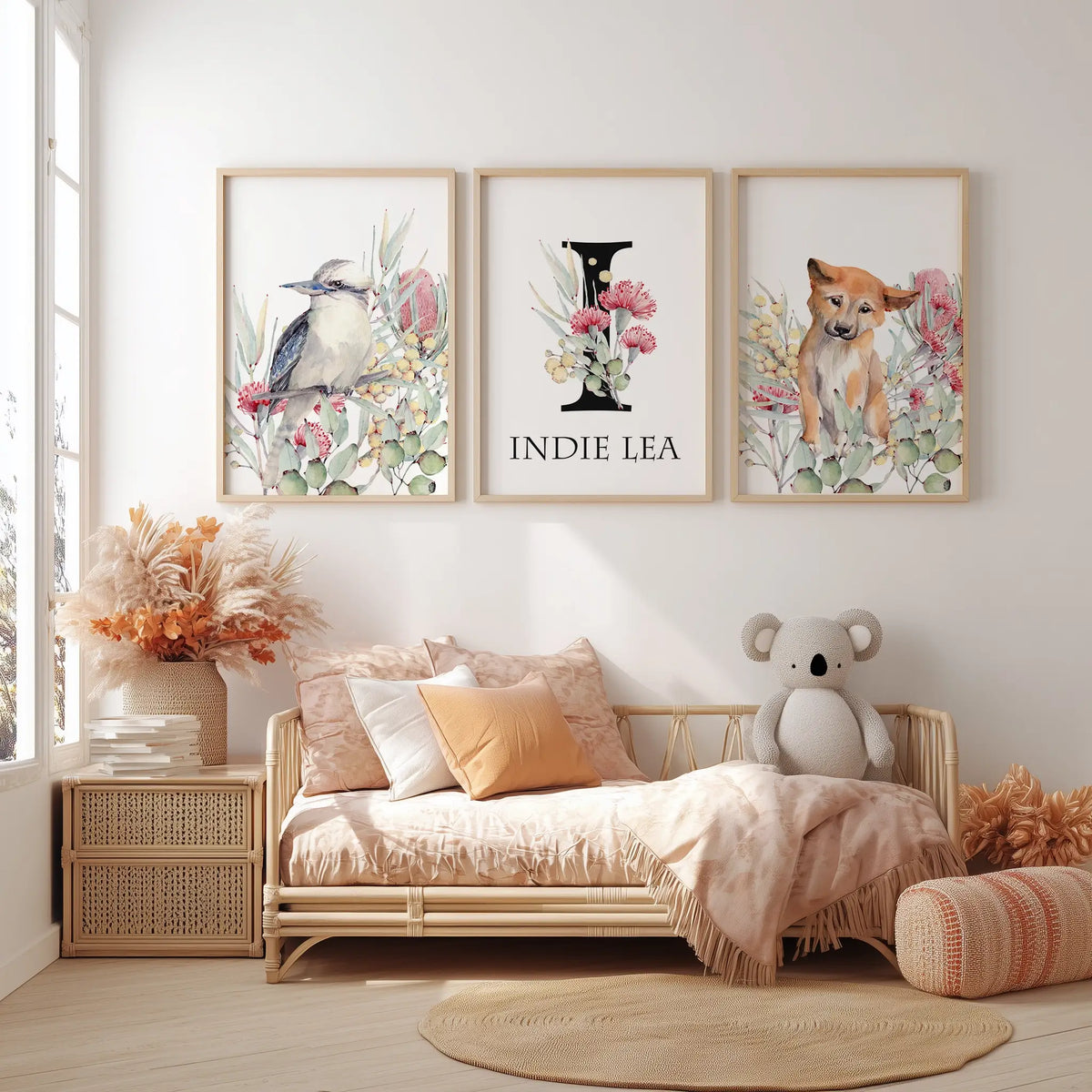 Australian Watercolour animals nursery Wall Prints