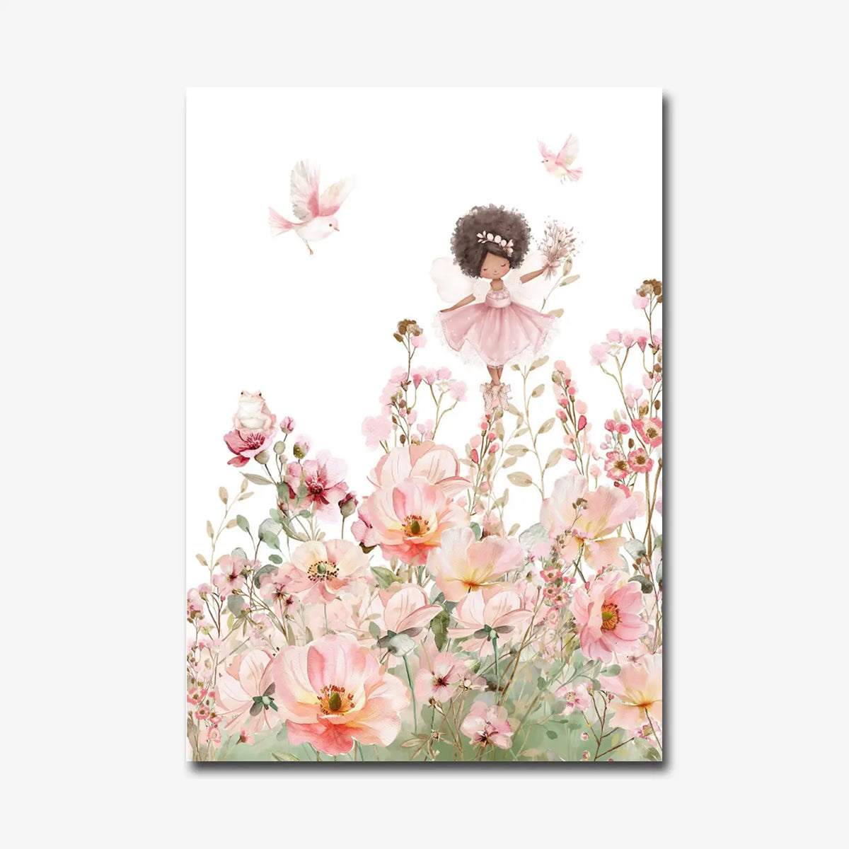 Set of three fairy prints in soft pastel tones