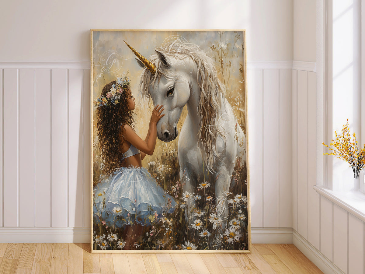 Unicorn Kisses Wall Art for Girls