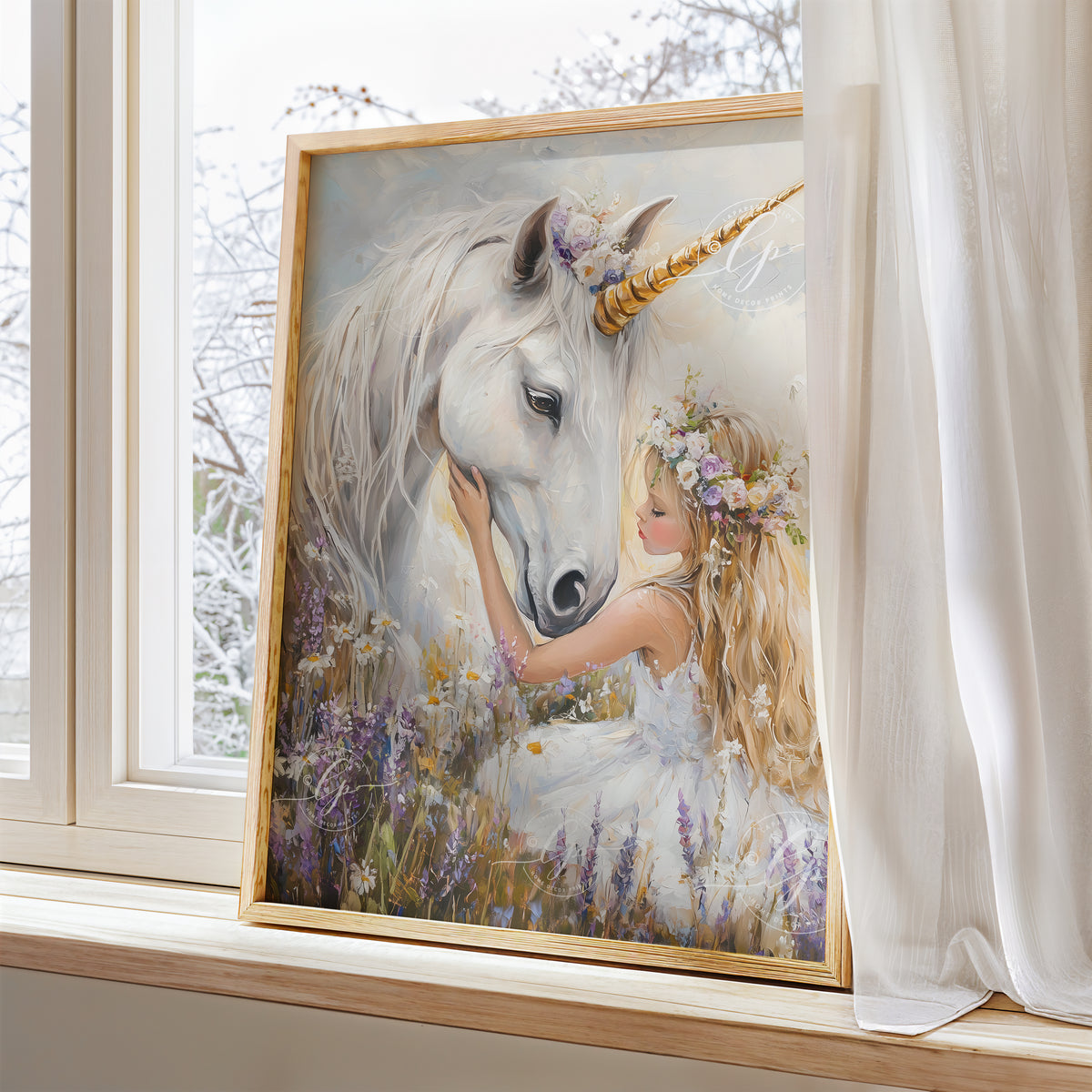 Lavender Dreams: Unicorn Wall Art for Girls