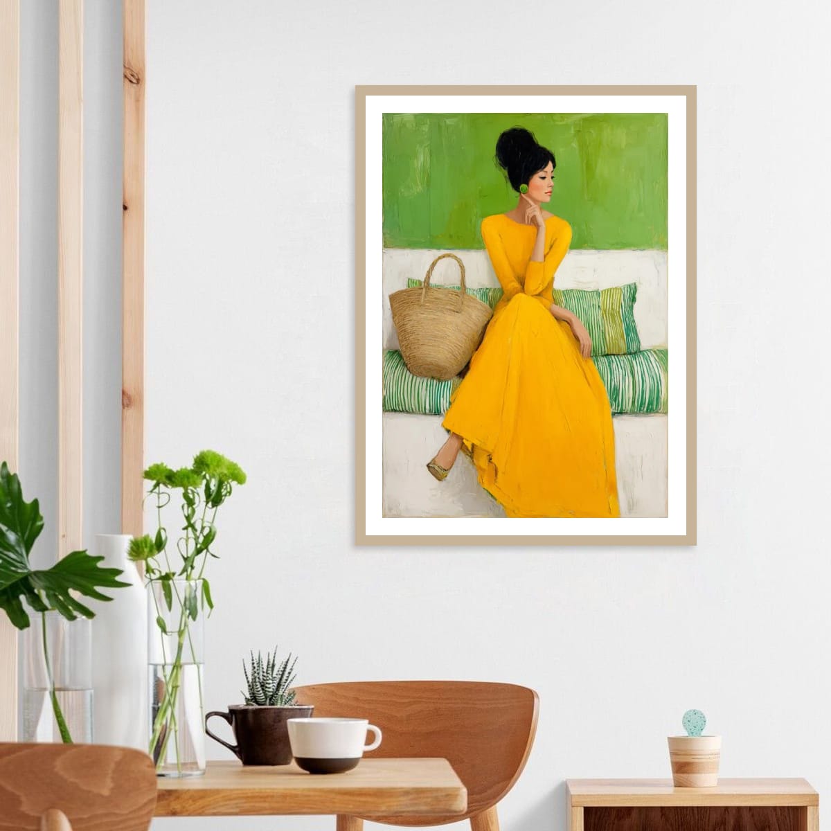Vibrant contemporary portrait art for eclectic decor
