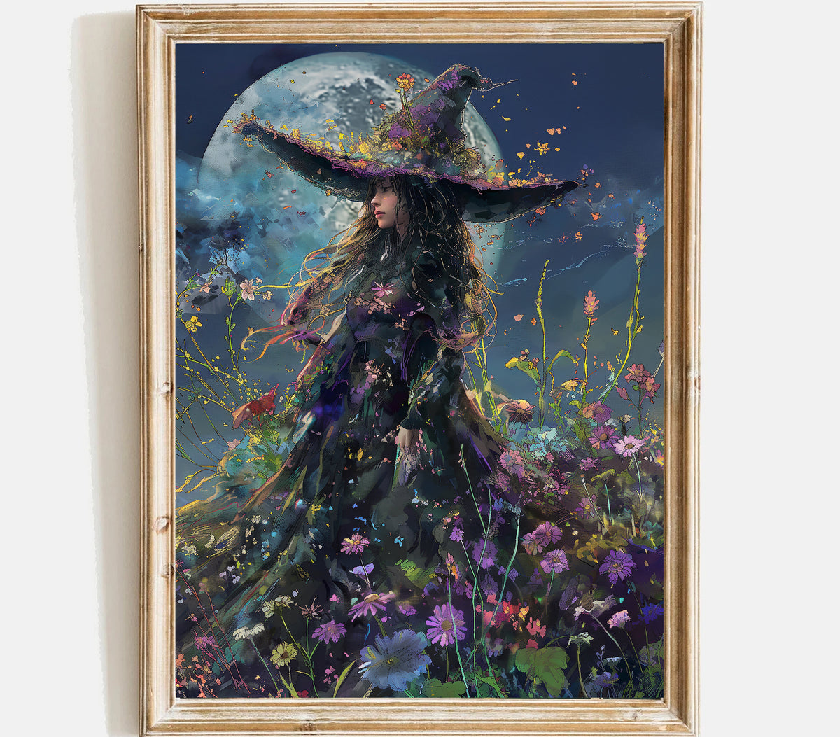 Witch Full moon Wall Art print