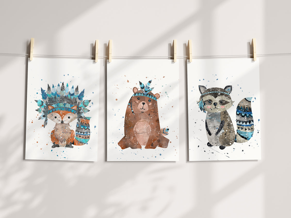 Woodland Animal Watercolour Prints