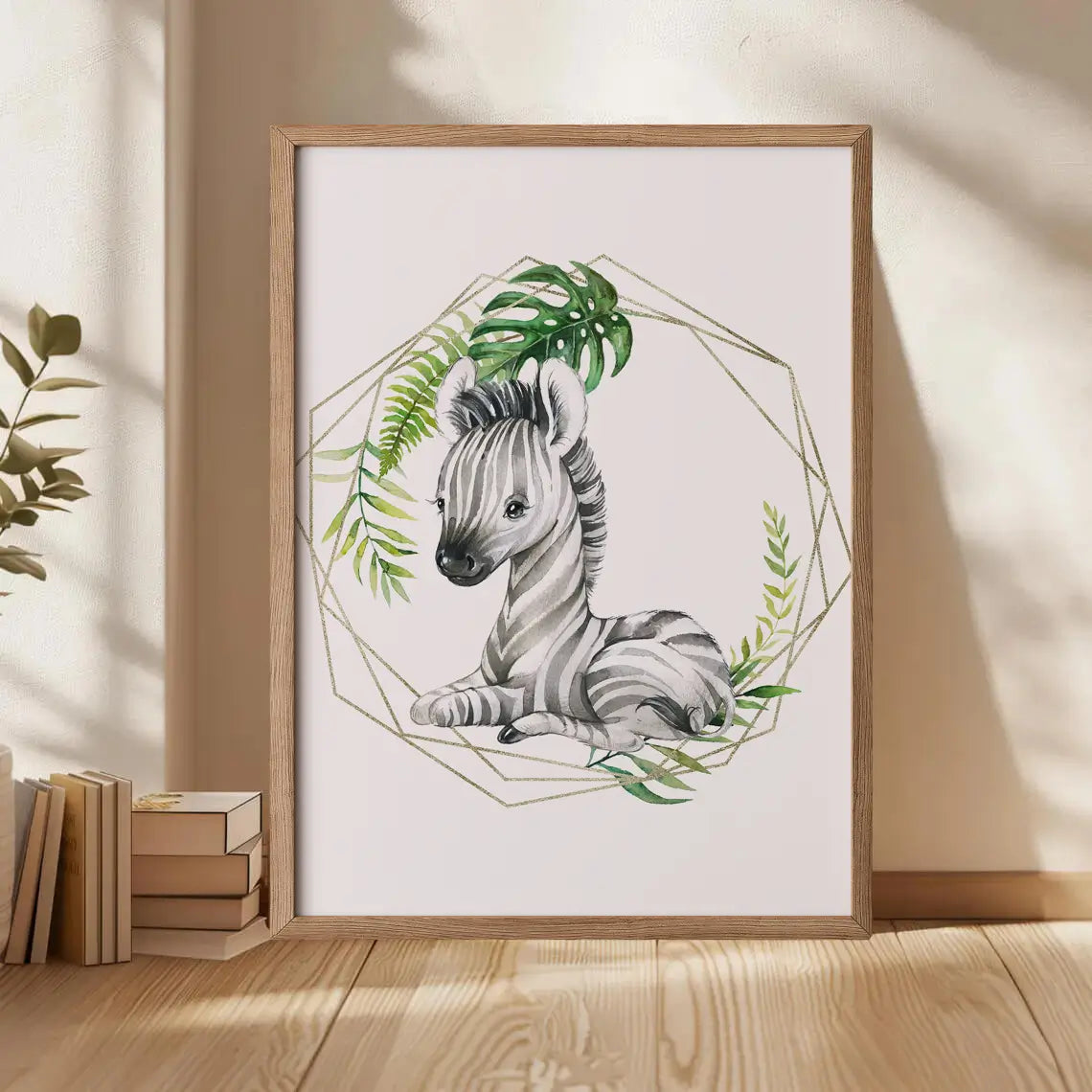 Zebra Safari Jungle Print for Kids Nursery Wall Art