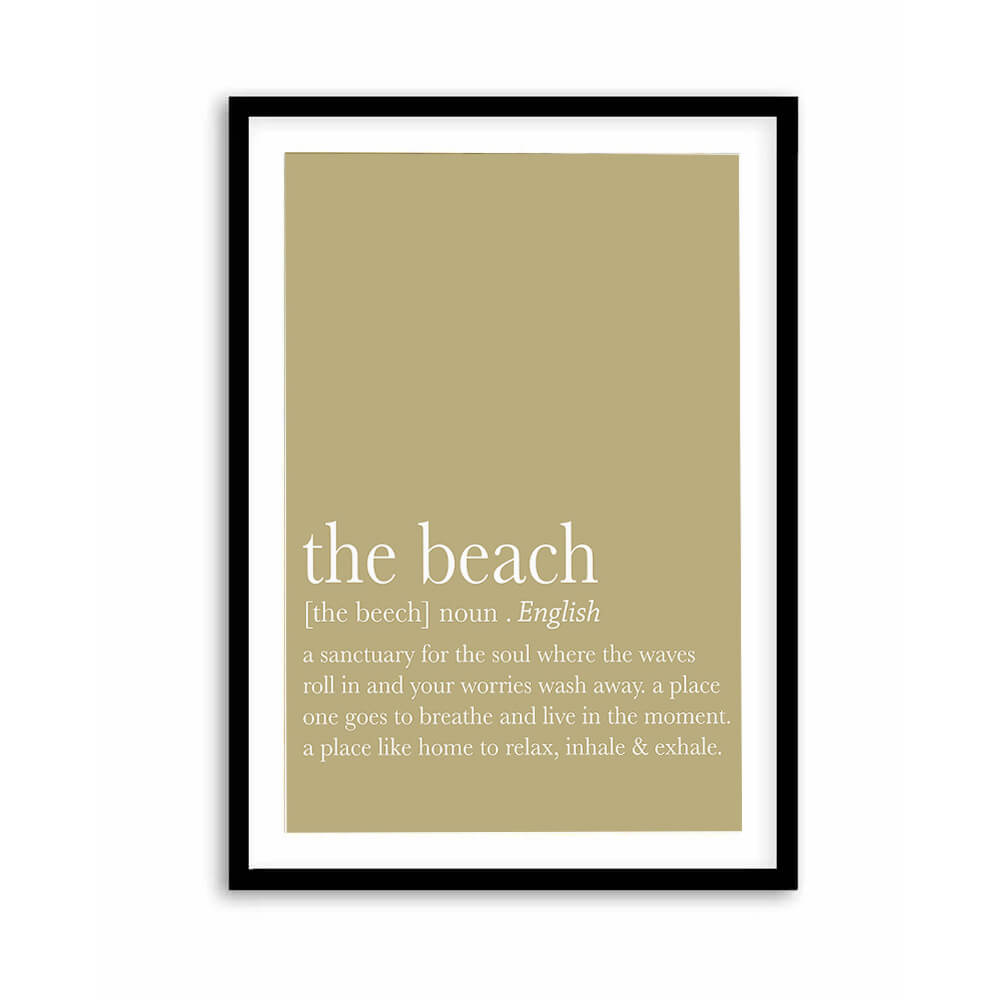 Beach definition print for coastal home decor