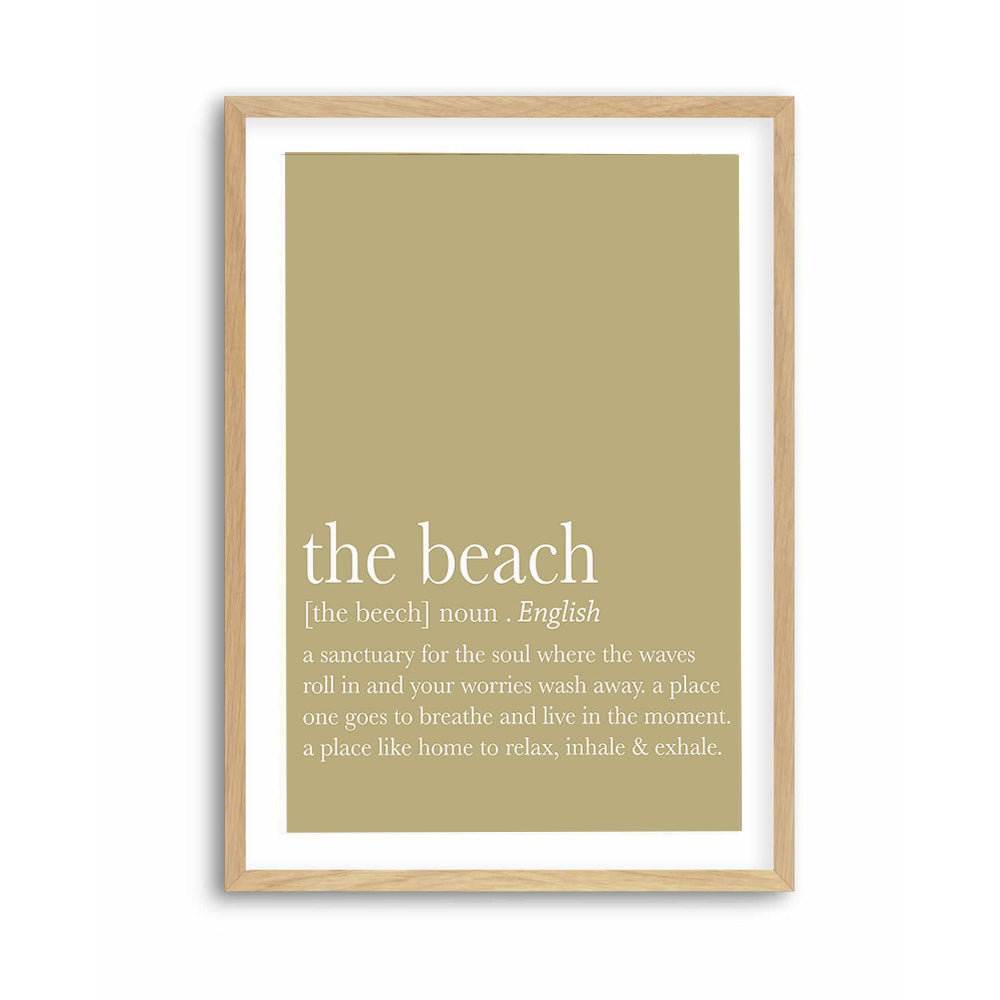 Beach typography print in neutral coastal tones