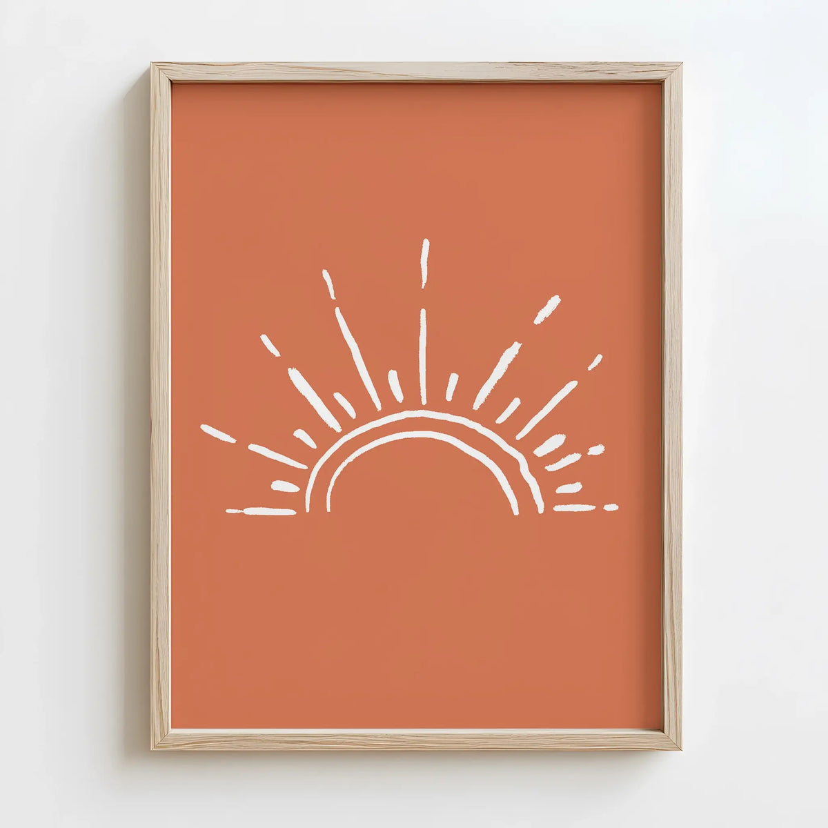 Customisable sun silhouette artwork for boho and coastal decor