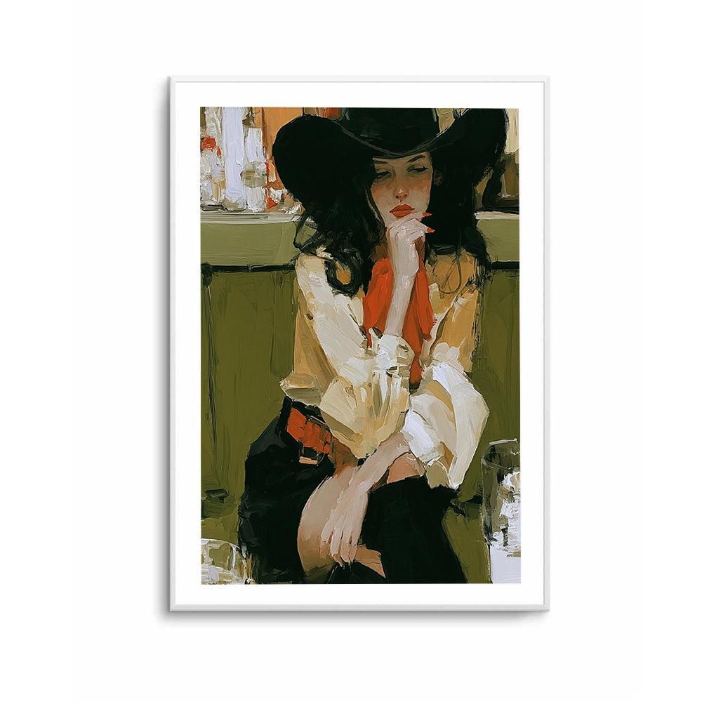 Contemporary figure wall art with textured brushstrokes