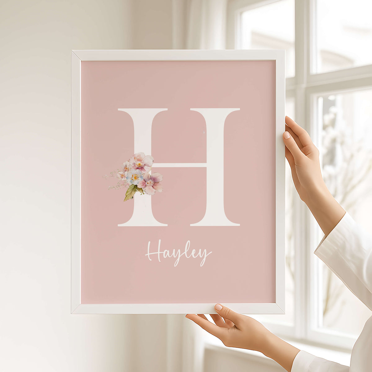 customisable name print in pink