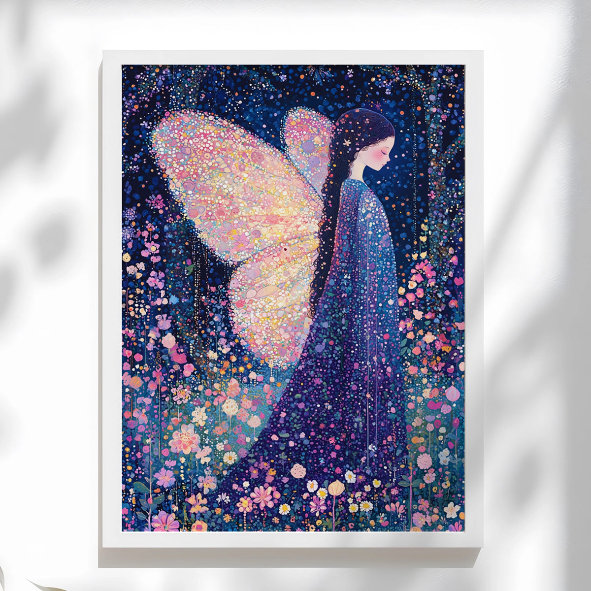 Floral fairy wall art for girls’ bedrooms or nurseries