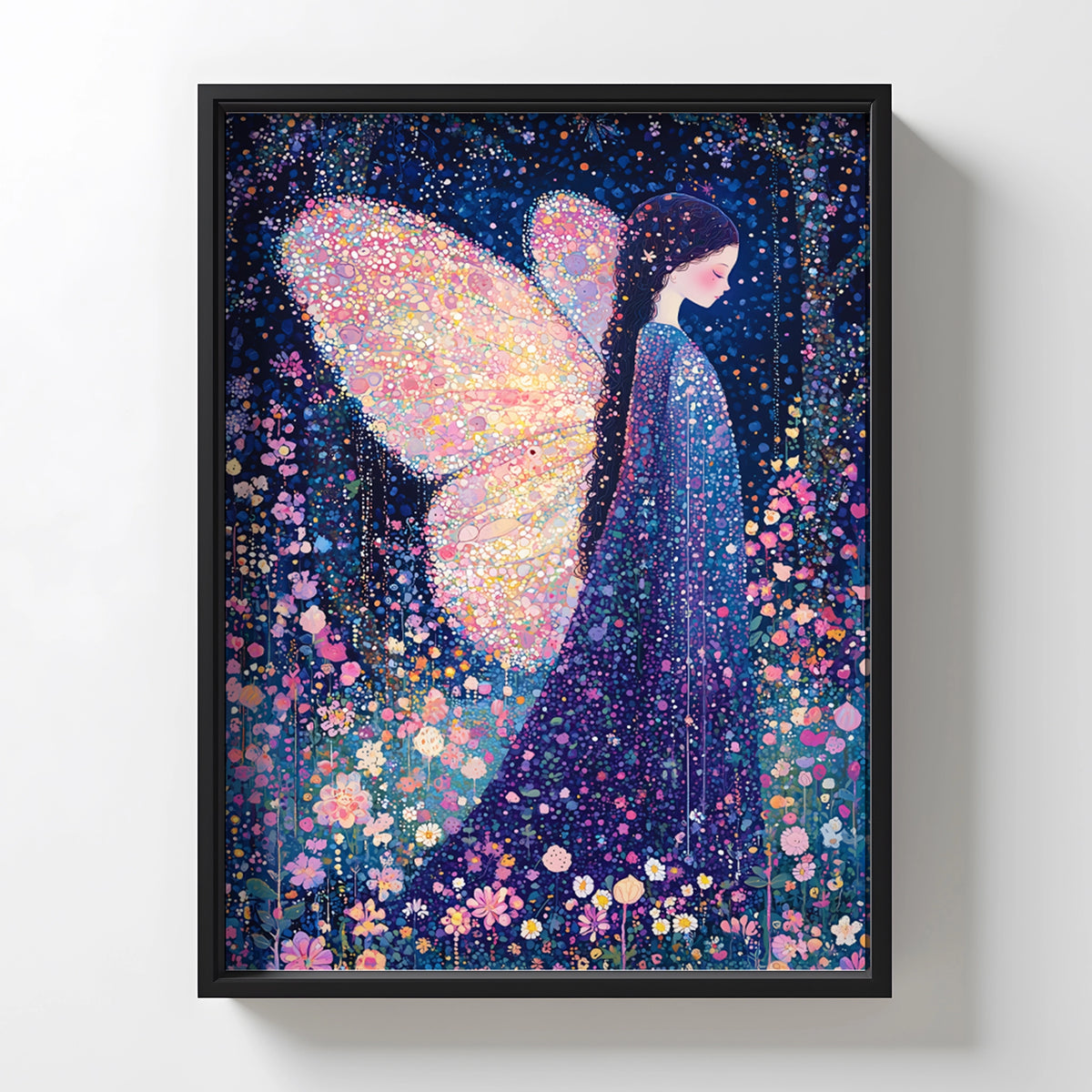 Nature-inspired wall art featuring a floral fairy design