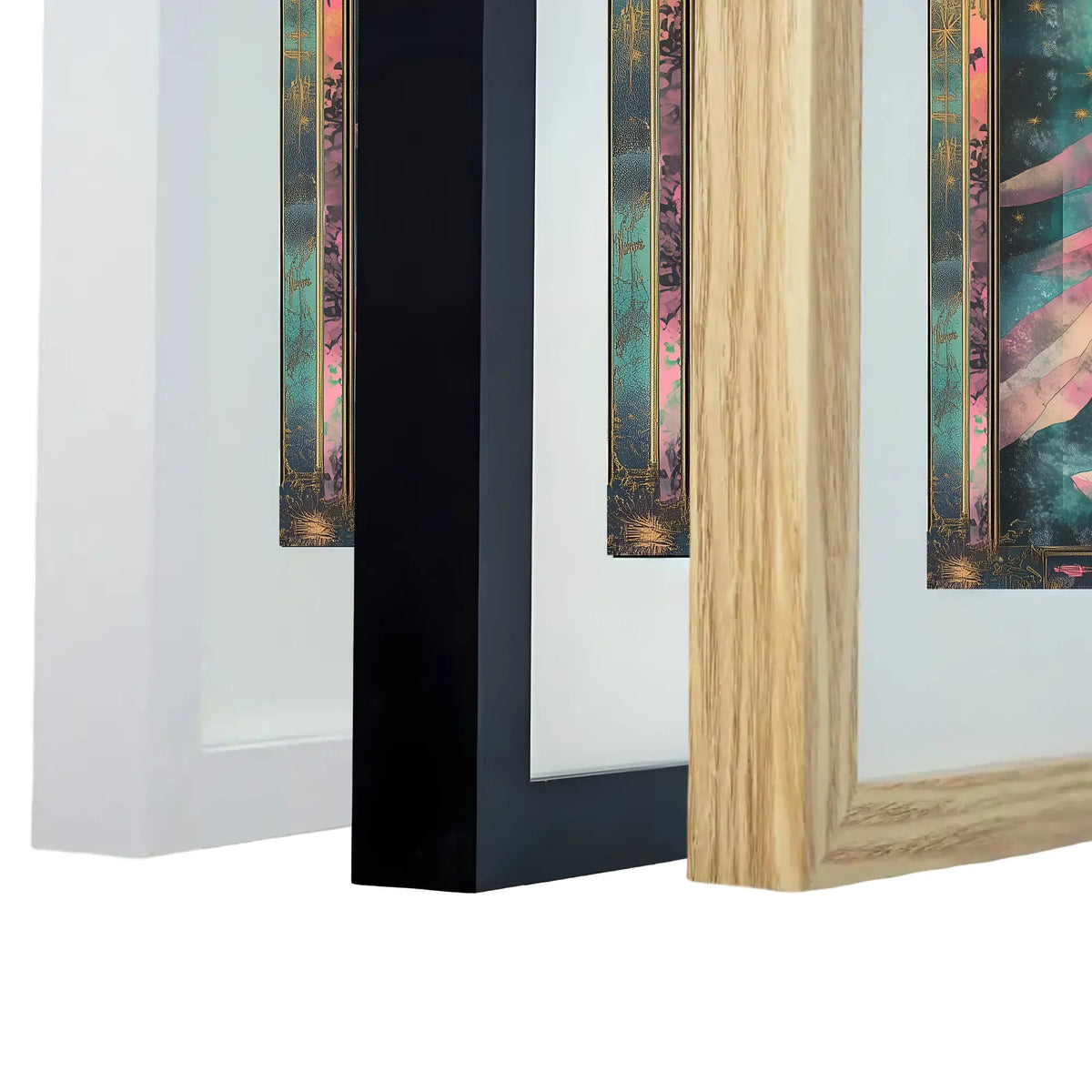 frame colour black white and oak