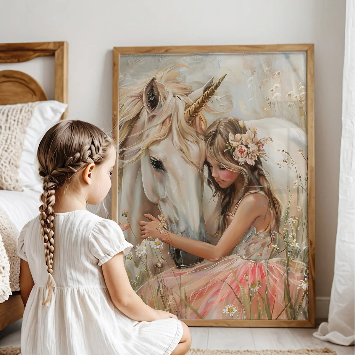 Unicorn wall art for girls bedroom