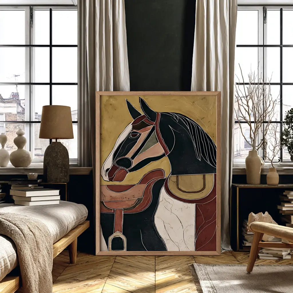 Abstract horse neutral tones