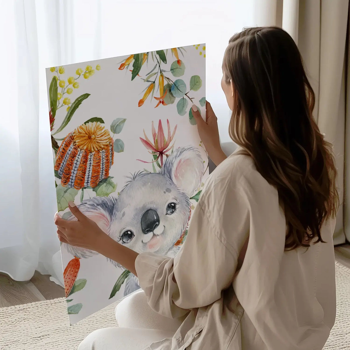 Koala Nursery Wall Art – Personalised Print