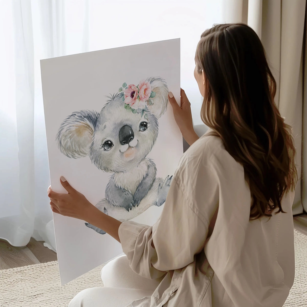 Girls Personalised Nursery Prints – Kangaroo & Koala