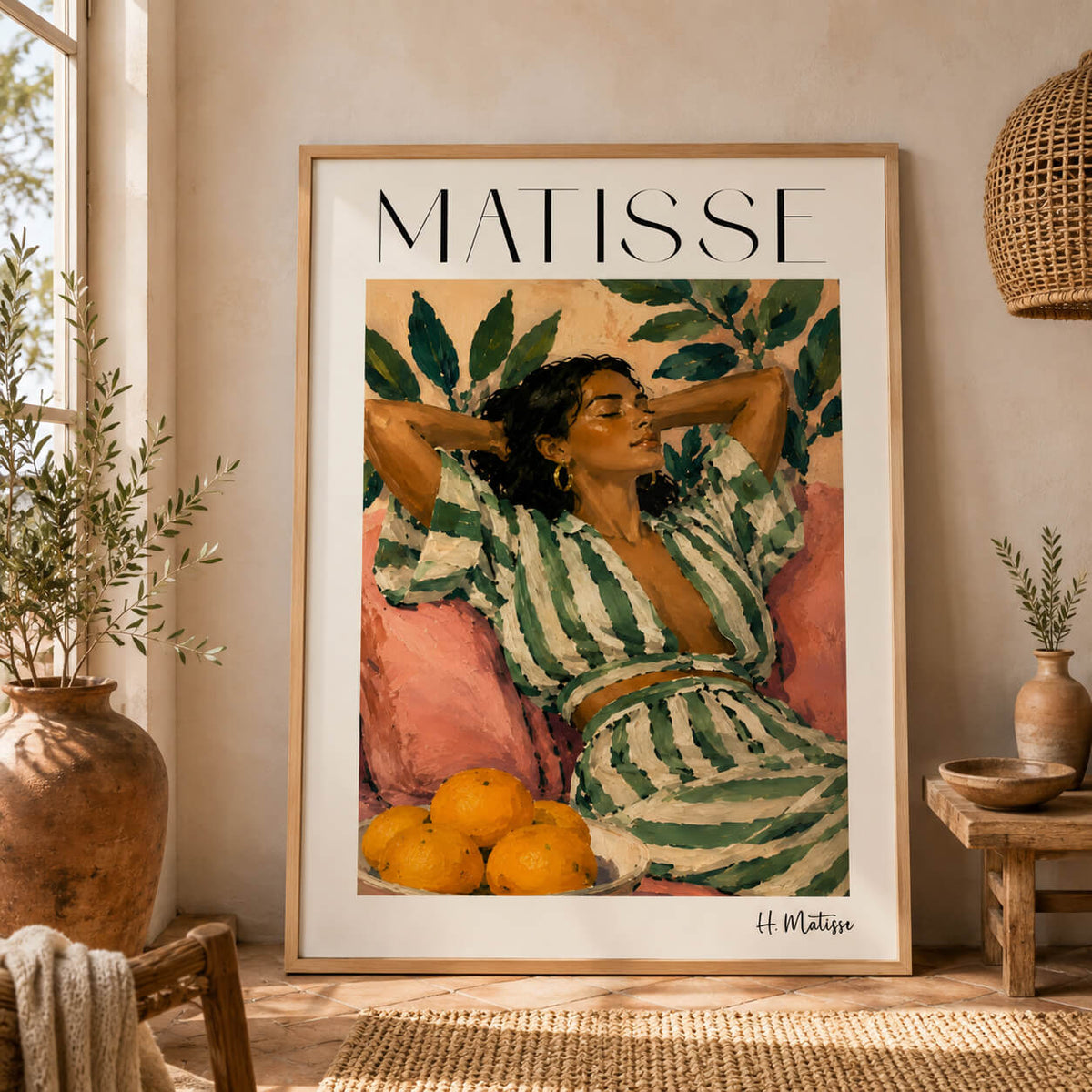 Matisse inspired Mediterranean woman poster