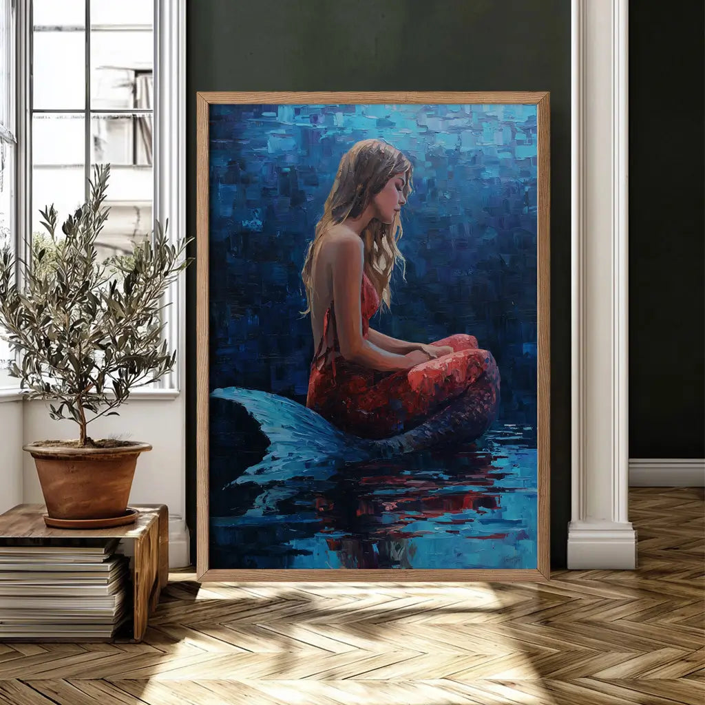 Fantasy ocean mermaid artwork with textured look