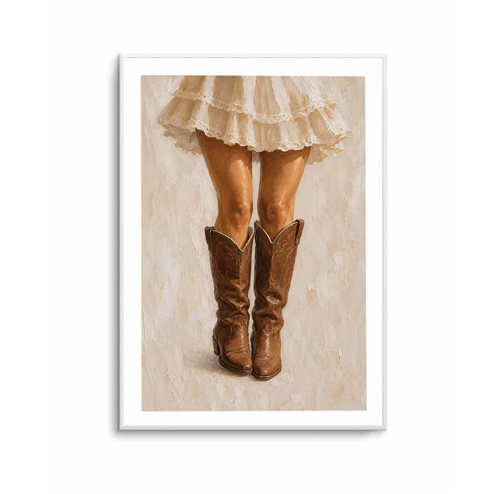 Neutral western wall art with classic country style and painterly texture
