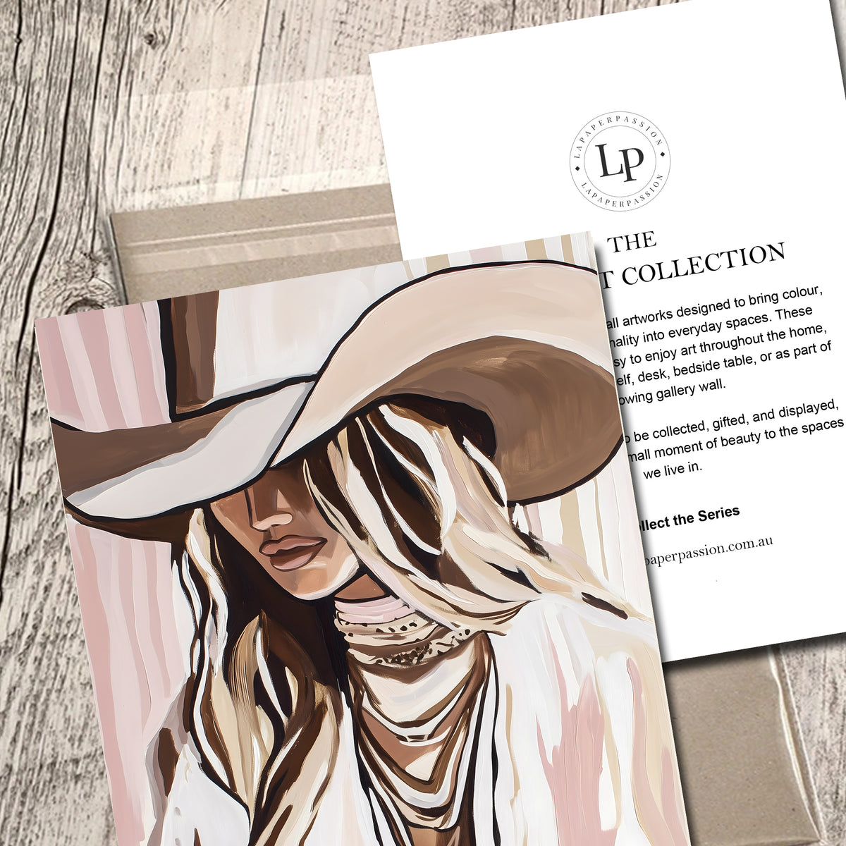 feminine cowgirl southwestern A5 mini wall art print