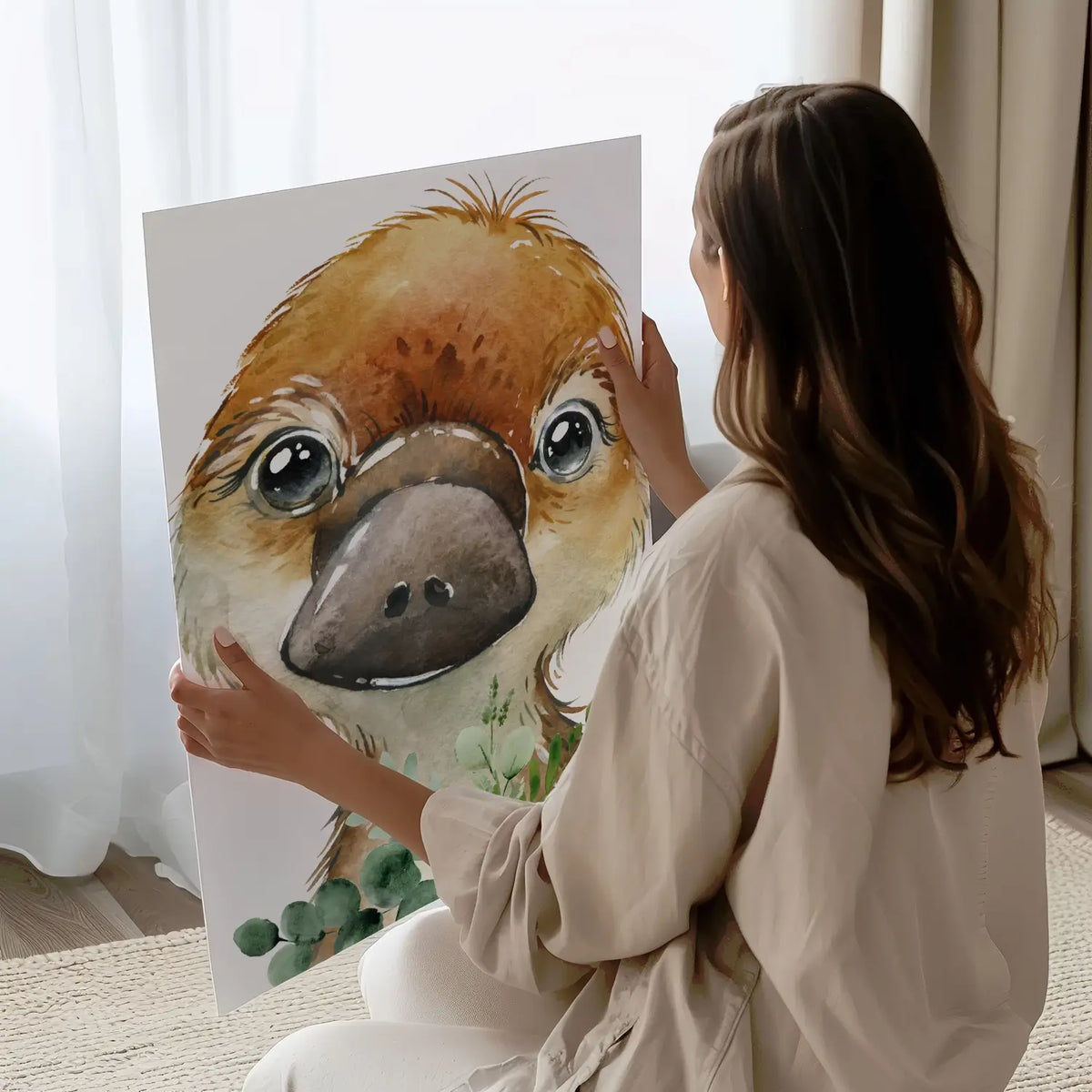 Australian Bush Animal platypus nursery print