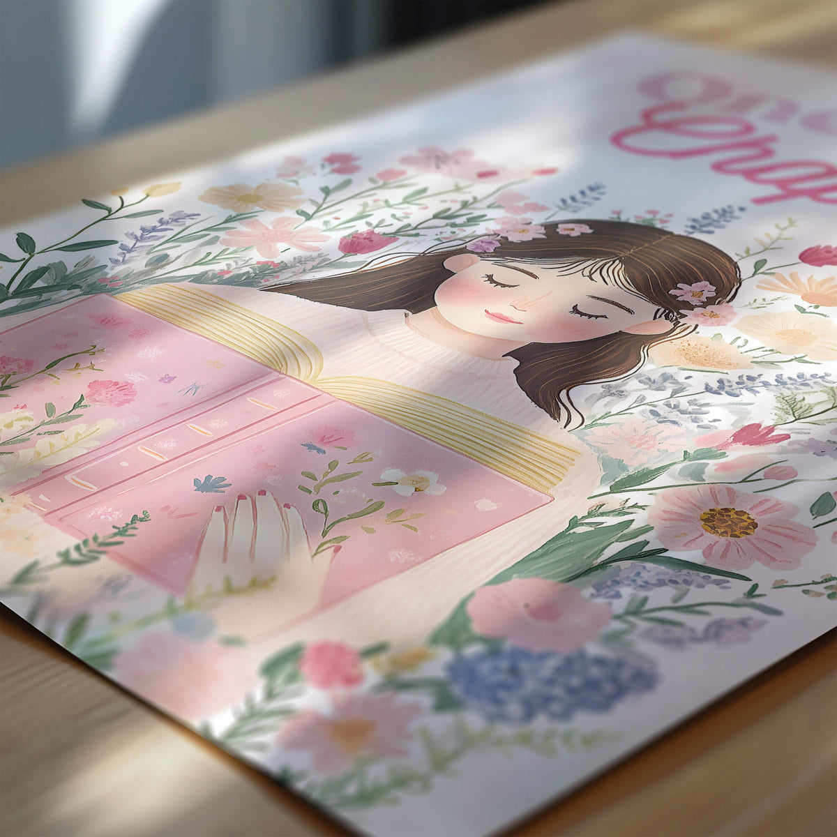 Reading Art - Girl's Book Wall Art Print