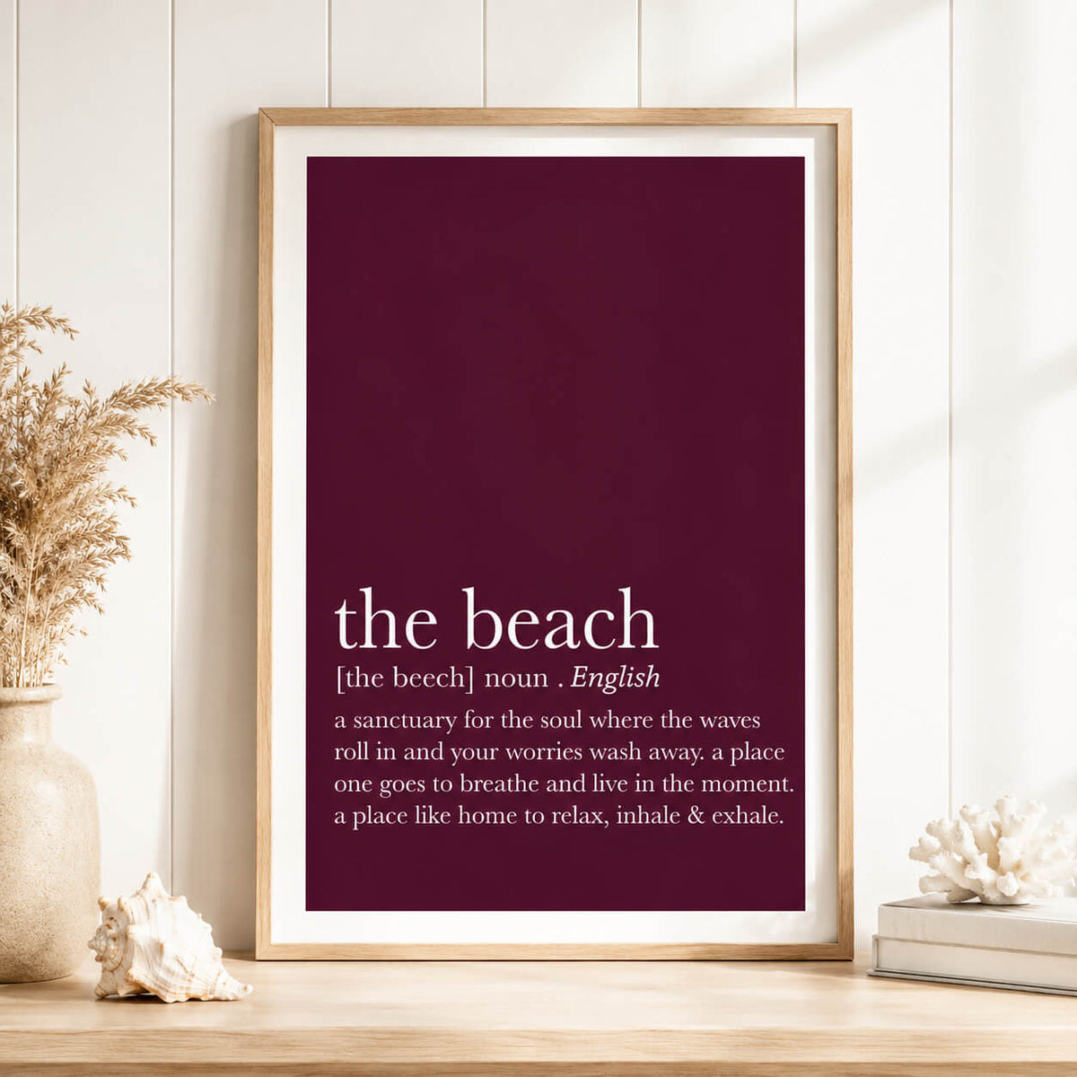 Beach definition print for coastal home decor