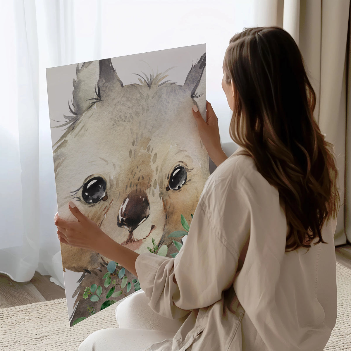 wombat bush animal australian print