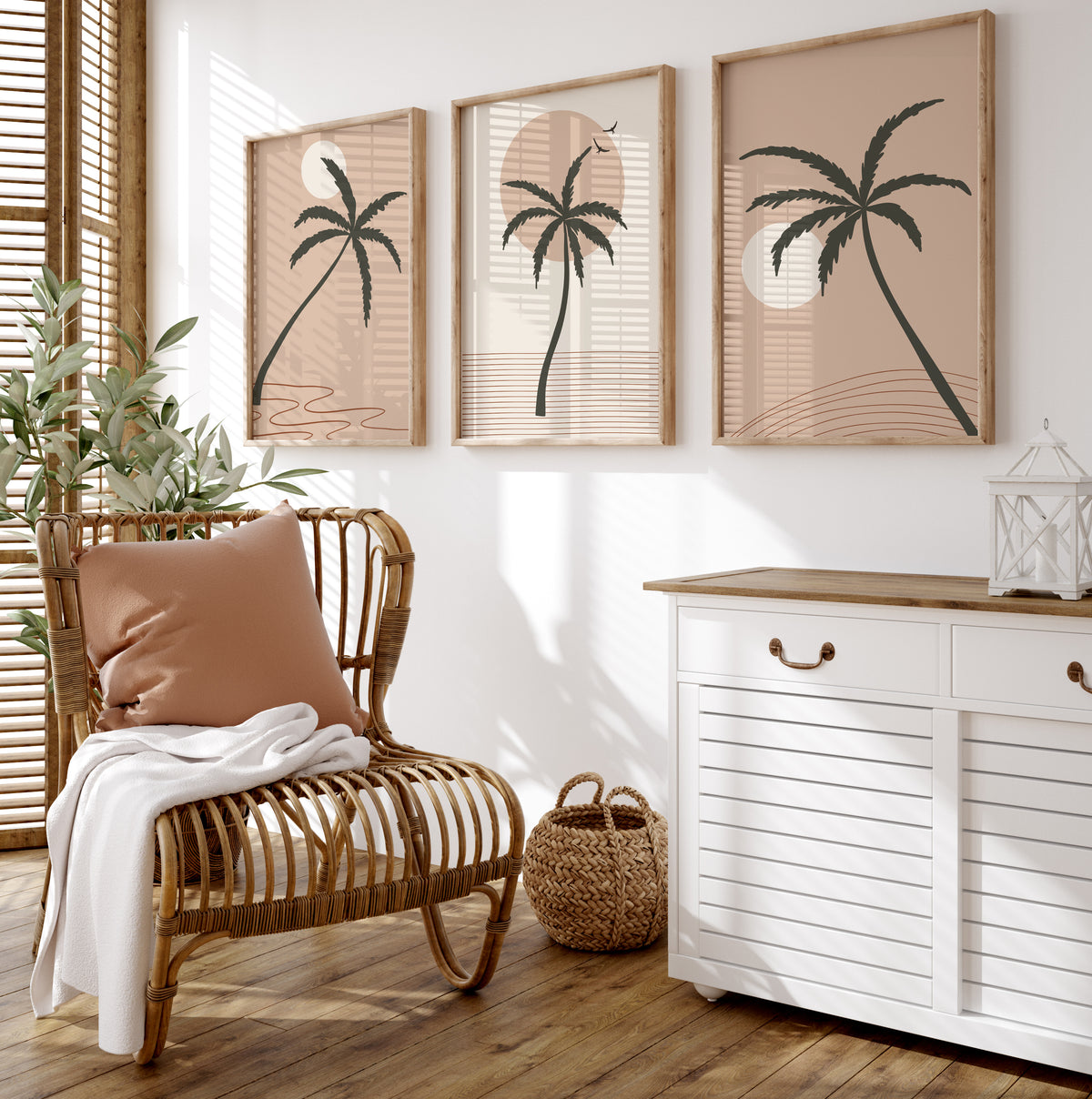 Boho Beach Palm surf Prints